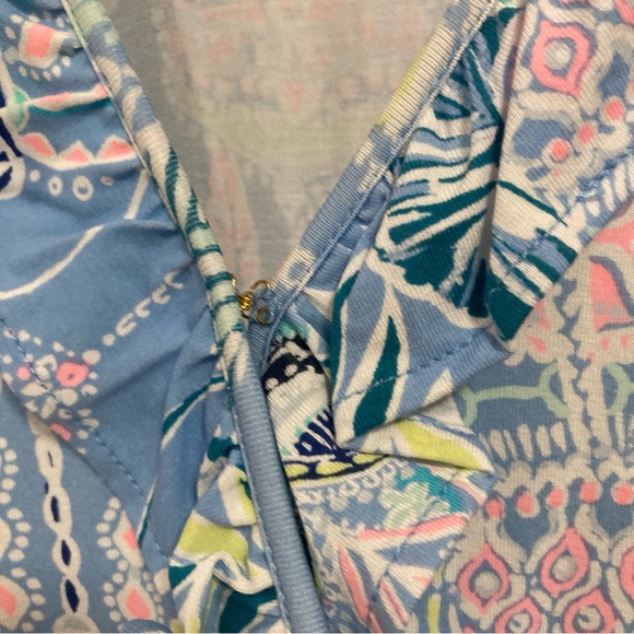Lilly Pulitzer Dress Jessalynne Wrap Romper Blue Peri Lapis Lanterns Medium - Picture 10 of 16
